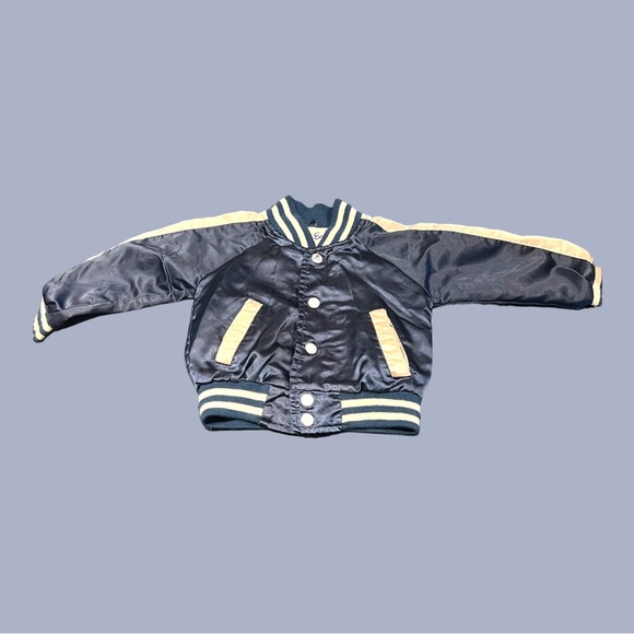 Vintage ENVOY bomber jacket for toddler blue and white with slight Vtg ware - Picture 2 of 6